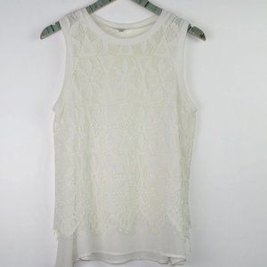 Umgee Lace Overlay Sleeveless Shirt